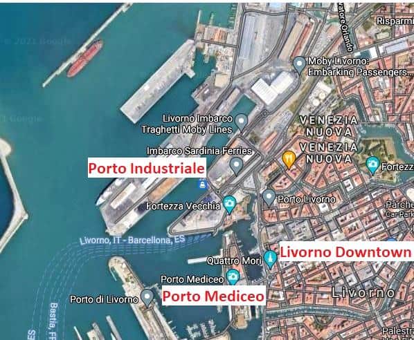 Livorno cruise port map