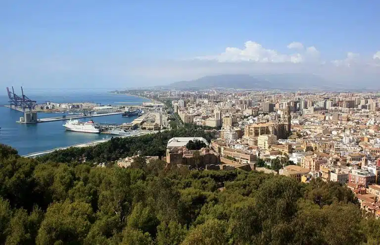 Malaga view from Gibralfaro Castle