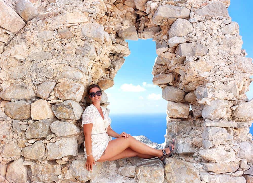 Monolithos Castle Rhodes - The view through the rock
