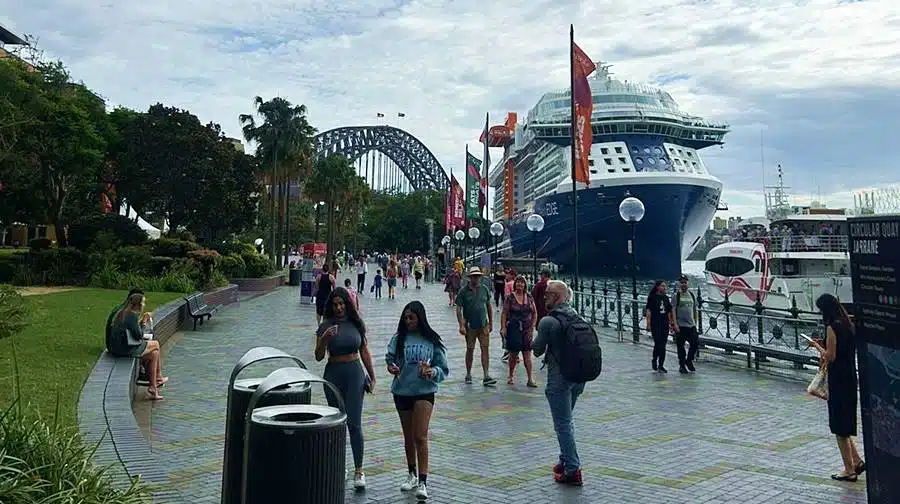 The view of Sydney Harbour Bridge from Overseas Passenger Terminal