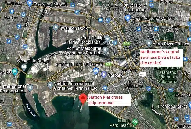 Melbourne cruise port map