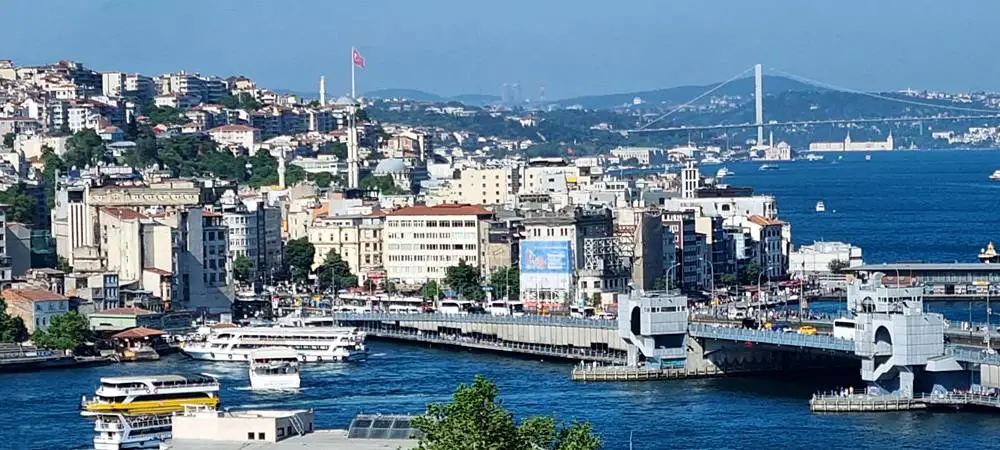 Galata Bridge, Karaköy ferry terminal and Karaköy district