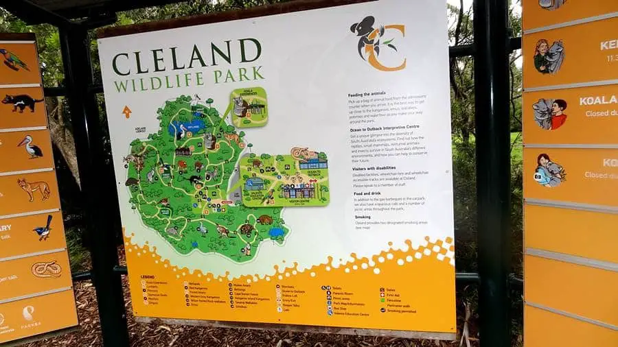 Cleland Wildlife Park map