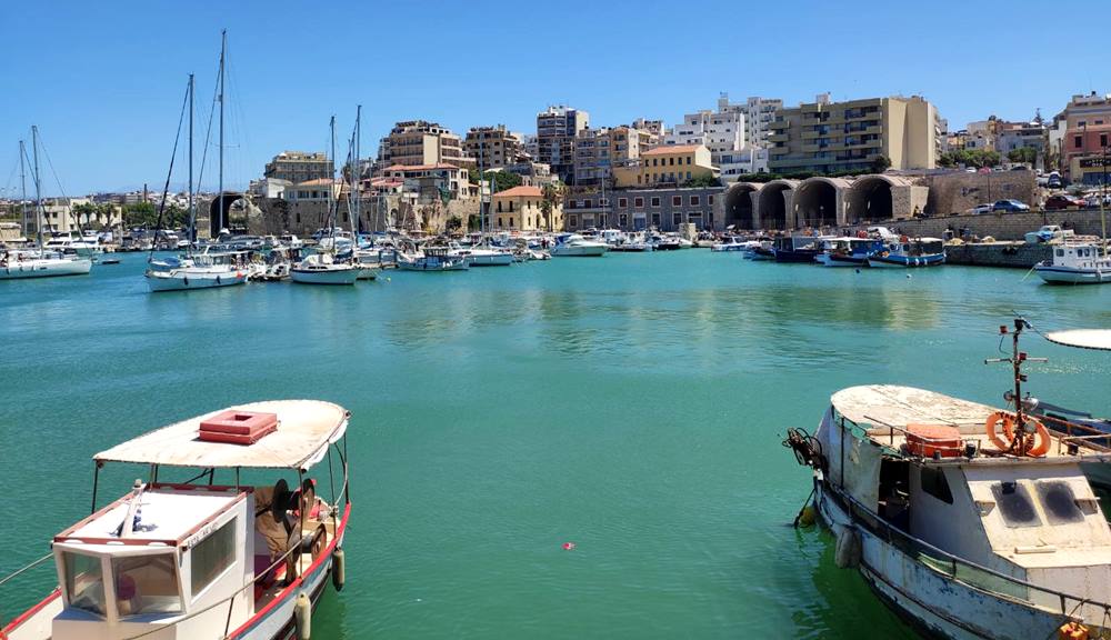 Heraklion old Venetian harbour and old town
