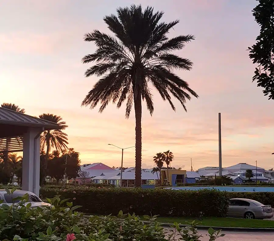 Port Lucaya Marketplace at sunset