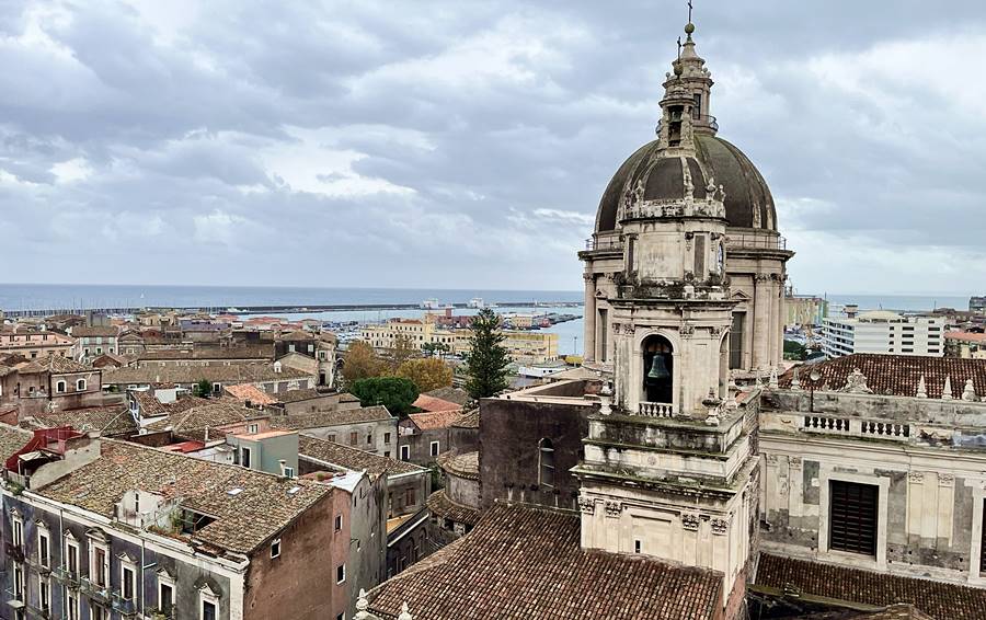 Badia di Sant'Agata Church - the view of Catania port