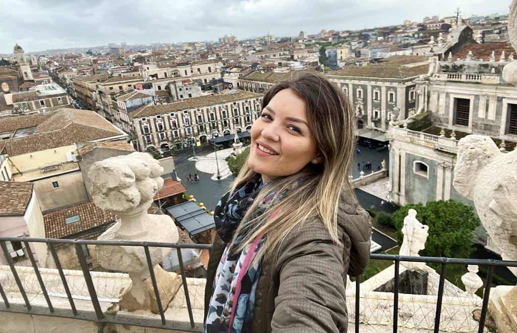 Badia di Sant'Agata Church - the view of Piazza Duomo Catania