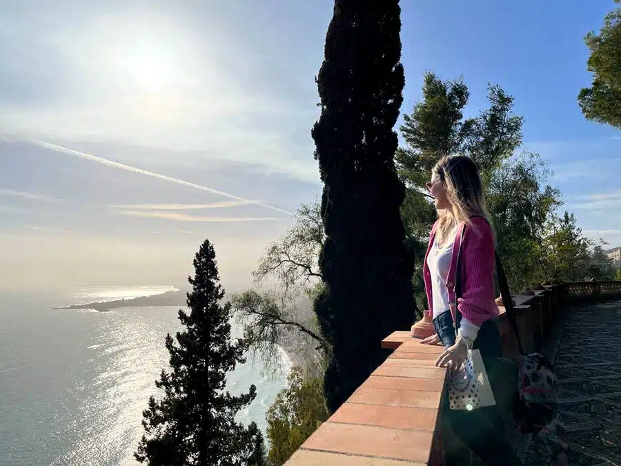 Villa Comunale in Taormina - the view of the Bay of Naxos