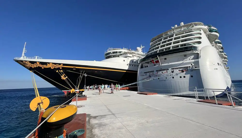 Disney and Royal cruise ships docked in Cozumel