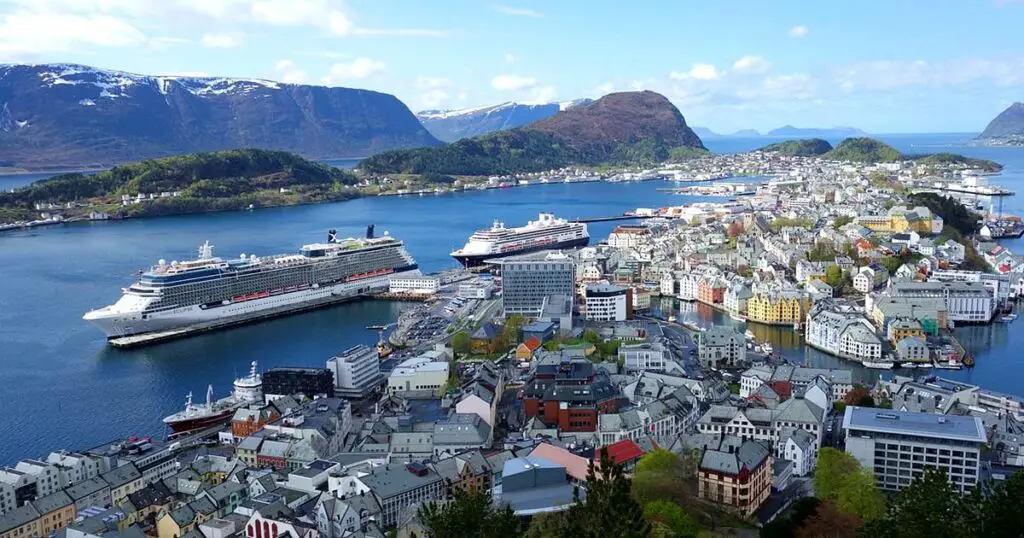 Alesund cruise port in Norway