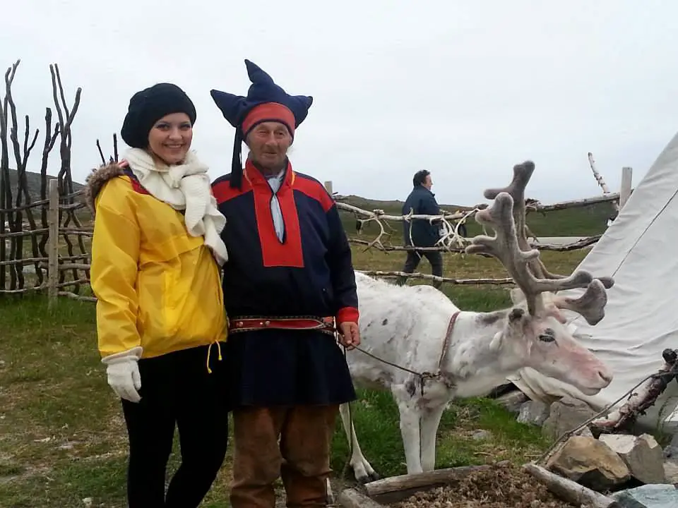 Me with a reindeer and Sami person