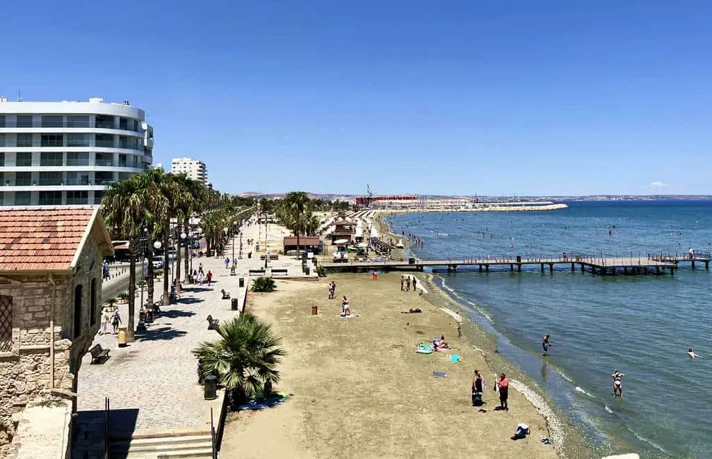 Larnaca cruise port and city panorama