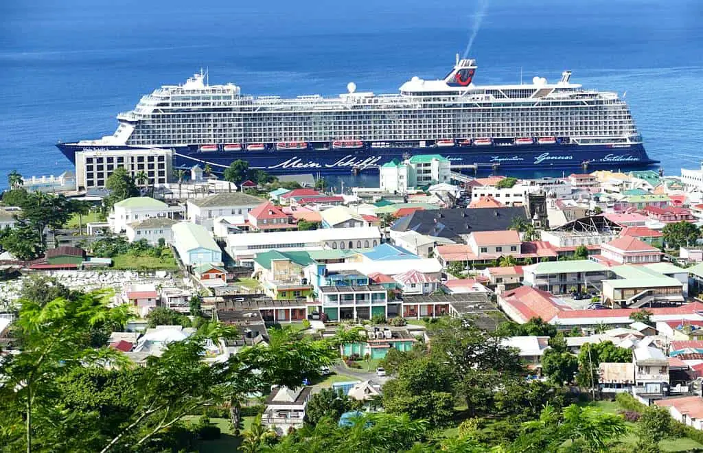 Dominica cruise terminal in Roseau port