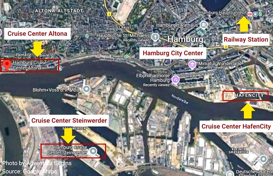 Hamburg Cruise Port map