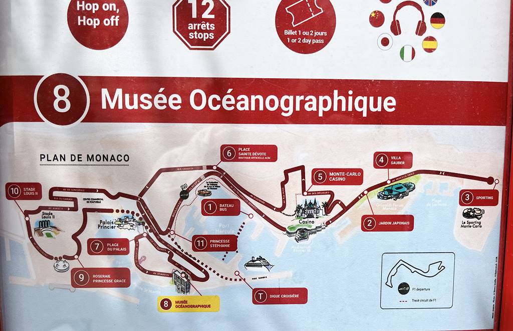 Monaco Hop on Hop off bus stops