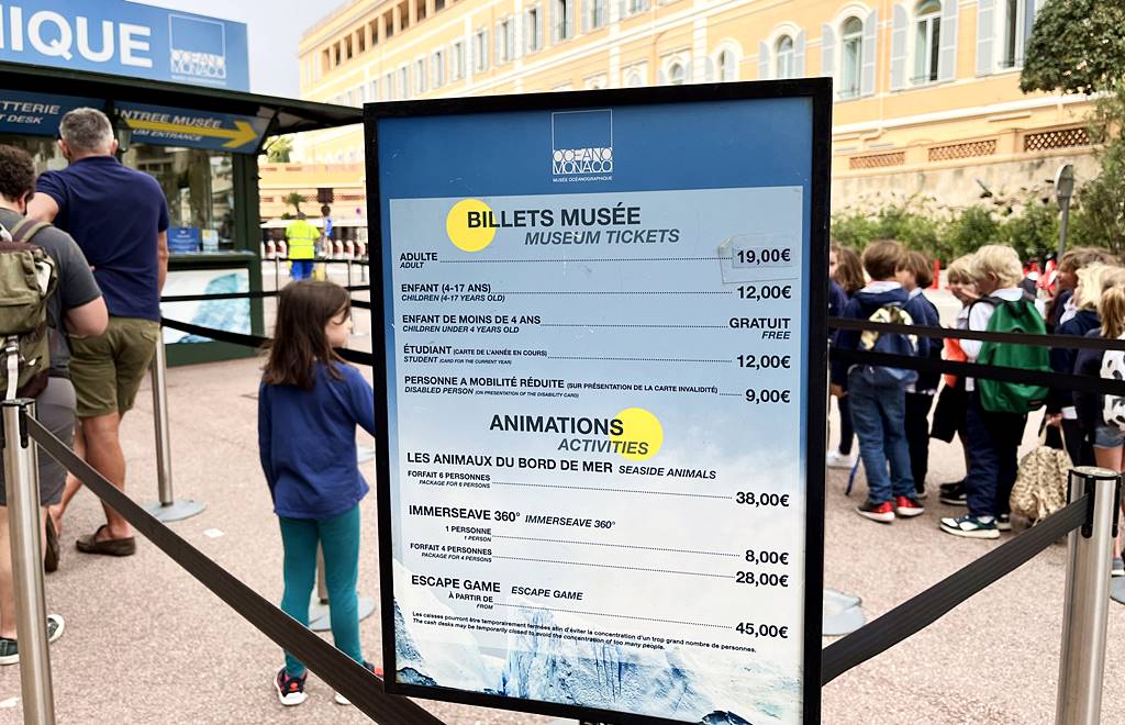 Oceanographic Museum ticket prices