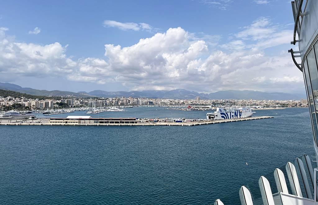 Palma de Mallorca cruise port. The photo of Palma Old Town from cruise port
